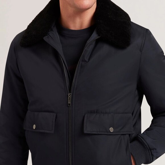 Ted Baker Men's Navy Zip Up Bomber Jacket - X-Large (EU5) - New With Tags - Picture 11 of 11